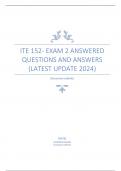 ITE 152- Exam 2 Answered Questions and Answers (Latest Update 2024)