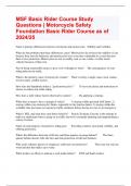 MSF Basic Rider Course Study Questions | Motorcycle Safety Foundation Basic Rider Course as of 2024/25