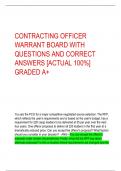 CONTRACTING OFFICER  WARRANT BOARD WITH QUESTIONS AND CORRECT  ANSWERS [ACTUAL 100%]  GRADED A+