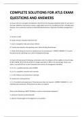 COMPLETE SOLUTIONS FOR ATLS EXAM QUESTIONS AND ANSWERS