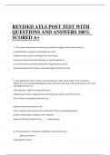 REVISED ATLS POST TEST WITH QUESTIONS AND ANSWERS 100%  SCORED A+ 