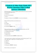 Urinalysis & Other Body Fluids MLT Practice Questions With Verified Answers (2024/2025)