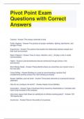 Pivot Point Exam Questions with Correct Answers