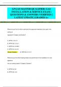 LP GAS MASTER QUALIFIER: GAS  INSTALLATION & SERVICE EXAM |  QUESTIONS & ANSWERS (VERIFIED) |  LATEST UPDATE | GRADED A+