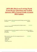 ARM 400: Risk in an Evolving World Exam Review |Questions and Verified Answers| 100% Correct| Grade A (Latest 2024 Update)
