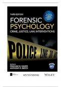 Test Bank For Forensic Psychology Crime, Justice, Law, Interventions, 3rd Edition By Davies, Beech