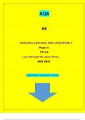 AQA AS ENGLISH LANGUAGE AND LITERATURE A Paper 2 7711/2 Love through the ages: Prose ||QUESTIONS & MARKING SCHEME MERGED|| GRADED A+||