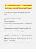 NC - Health Insurance - Practice Exam Questions with 100% Correct Answers