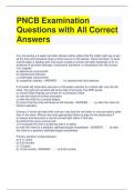 PNCB Examination Questions with All Correct Answers