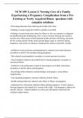 NCM 109: Lesson 2: Nursing Care of a Family Experiencing a Pregnancy Complication from a Pre-Existing or Newly Acquired Illness  questions with complete solutions