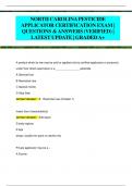 NORTH CAROLINA PESTICIDE  APPLICATOR CERTIFICATION EXAM |  QUESTIONS & ANSWERS (VERIFIED) |  LATEST UPDATE | GRADED A+ 