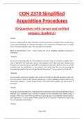 CON 2370 Simplified Acquisition Procedures  50 Questions with correct and verified answers. Graded A+