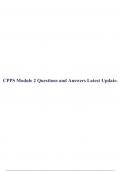 CPPS Module 2 Questions and Answers Latest Update, NPMA CPPS Certification Exam Solved 100%Correct & CPPS 304 Pharmacology Exam Questions With Verified Answers.