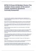 BITM 215 Exam #2 Multiple Choice (The multiple choice section of the end of chapter questions) Questions  Correctly Answered!!