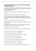 MIAMI UNIVERSITY EXAM 1-ACC 221 QUESTIONS AND  VERIFIED ANSWERS Journalize the Adjusting Entry for Unearned Revenue: On January 1 we are given  $2000 for 4 months of labor, and it is now February 28. What is the adjusting entry? - ANSWER-Unearned Revenue 