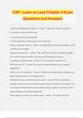 CAP - Learn to Lead Chapter 4 Exam Questions and Answers