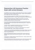 PearsonVue Life Insurance Practice Exam with correct Answers 2024