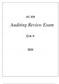 AC 418 AUDITING REVIEW EXAM Q & A 2024.