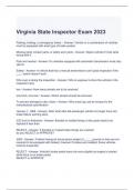 Virginia State Inspector Exam 2023/2024 Questions and Answers