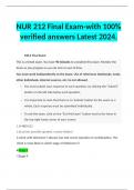 NUR 212 Final Exam-with 100% verified answers Latest 2024.