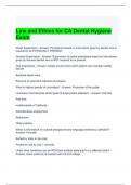 Law and Ethics for CA Dental Hygiene Exam 2024 Questions and Answers 