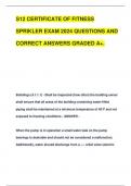 S12 CERTIFICATE OF FITNESS  SPRIKLER EXAM 2024 QUESTIONS AND  CORRECT ANSWERS GRADED A+.