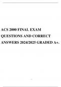 ACS 2000 FINAL EXAM QUESTIONS AND CORRECT ANSWERS 2024/2025 GRADED A+.