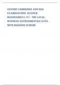 Oxford Cambridge and RSA Examinations  GCENew BusinessH031/01:  The local business environmentAS Level with marking scheme