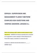 EDF6224 –SUPERVISION AND  MANAGEMENT FLUENCY MIDTERM  EXAM 2023-2024 QUESTIONS AND  VERIFIED ANSWERS ,GRADED A+.