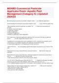MDARD Commercial Pesticide Applicator Exam: Aquatic Pest Management (Category 5) | Updated 2024/25