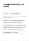 CNA 1 test one (chapter 1, 3-5 Mosby)