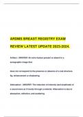 ARDMS BREAST REGISTRY EXAM REVIEW LATEST UPDATE 2023-2024.