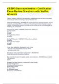 CBSPD Decontamination - Certification Exam Review Questions with Verified Answers