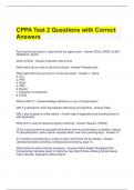 CPPA Test 2 Questions with Correct Answers 