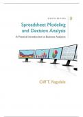 Solution Manual with Test Bank For Spreadsheet Modeling and Decision Analysis A Practical Introduction to Business Analytics, 8th Edition By Cliff Ragsdale