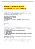 WRA EXAM QUESTIONS &  ANSWERS | LATEST UPDATE