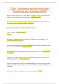 C201 - Business Acumen Revised Questions and Answers /2024 Which part of the organizing process aids in effective and efficient progress toward planned goals