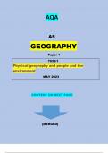 AQA AS GEOGRAPHY Paper 1 7036/1 [Physical geography]|QUESTIONS & MARKING SCHEME MERGED|