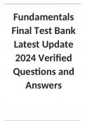 Fundamentals Final Test Bank Latest Update 2024 Verified Questions and Answers