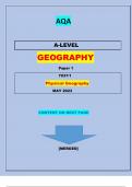 AQA A-LEVEL GEOGRAPHY Paper 1 7037/1 [Physical Geography]|QUESTIONS & ANSWERS MERGED| GRADED A+