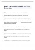 AAOS EMT Eleventh Edition Section 1: Preparatory With All Complete Solution Guide.