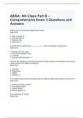 ABSA 4th Class Part B - Comprehensive Exam 3 Questions and Answers 2024