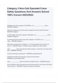 Category 3 Non-Cab Operated Crane Safety Questions And Answers Solved 100% Correct 2023/2024.