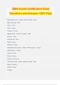 QMA Insulin Certification Exam Questions and Answers 100% Pass