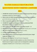 WATER DAMAGE RESTORATION QUESTIONS WITH VERIFIED ANSWERS 2024.