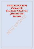 Florida Laws & Rules Chiropractic Board ACTUAL TEST 87 QUESTIONS AND ANSWERS 2023.