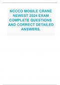 NCCCO MOBILE CRANE  NEWEST 2024 EXAM   COMPLETE QUESTIONS    AND CORRECT DETAILED  ANSWERS.   