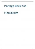 Portage BIOD 151  Final Exam