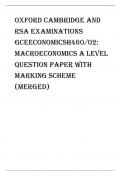 Oxford Cambridge and RSA Examinations  GCE Economics A Level question papers with marking schemes (merged)