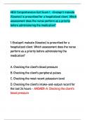 HESI Comprehensive Exit Exam 1. -Enalapril maleate (Vasotec) is prescribed for a hospitalized client. Which assessment does the nurse perform as a priority before administering the medication?